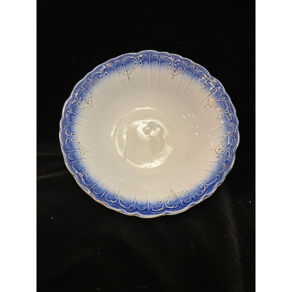 Vintage Blue Imperial Limoges China Soup/Cereal Bowl With Gold Accent Decoration